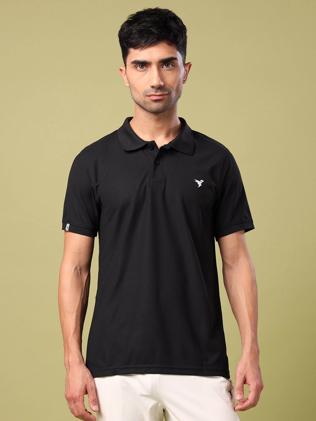 

Technosport Polo Collar UPF50 MATPIQ Slim Fit Tshirt, Black