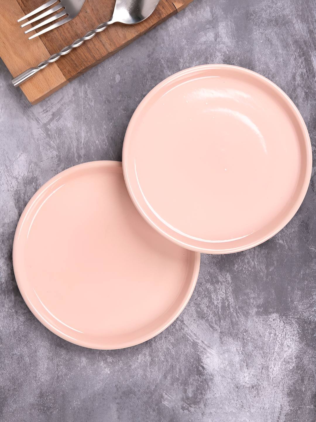 

Aura Bloom Pink 2 Pieces Ceramic Microwave Safe Glossy Finished Plates