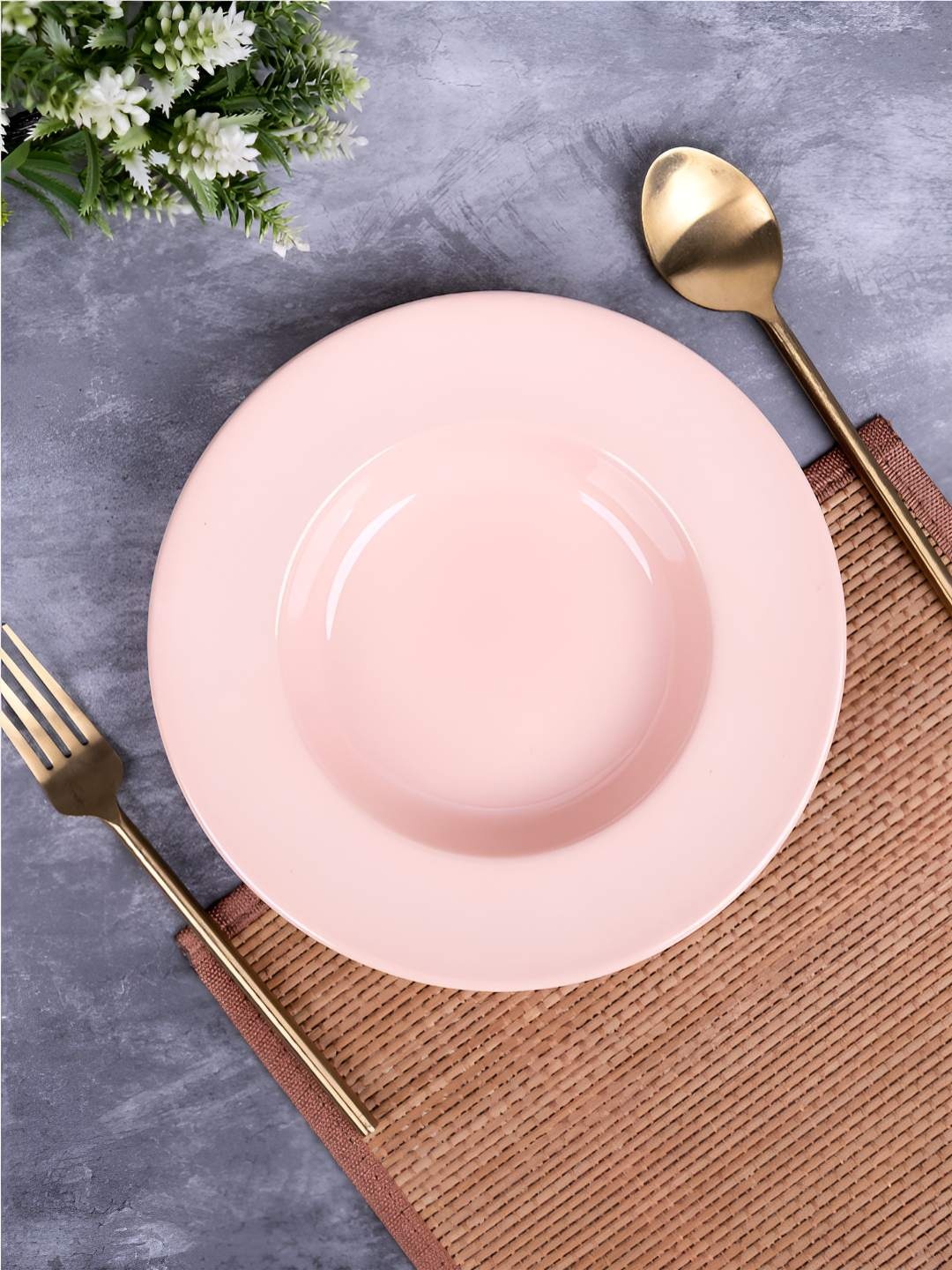 

Aura Bloom Pink Ceramic Glossy Finished Pasta Plate