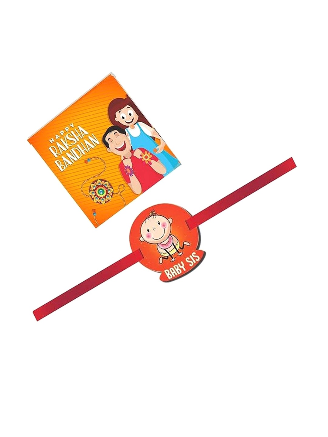 

THEYAYACAFE Boys Thread Rakhi with Roli Tika, Orange