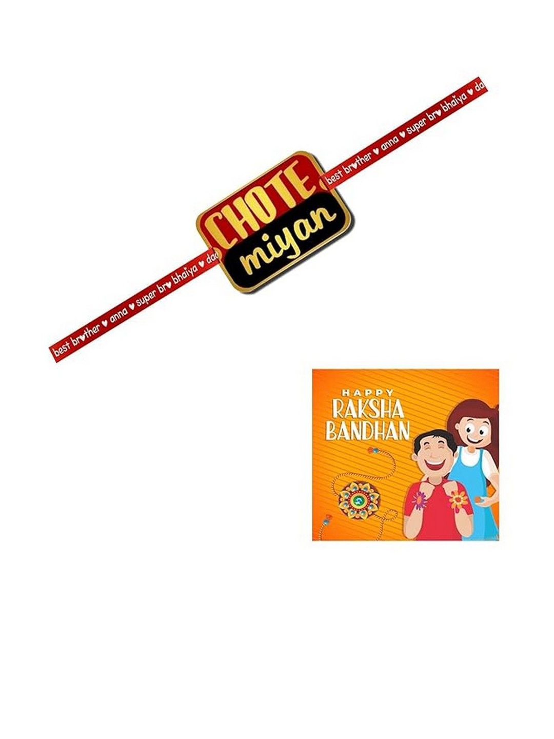 

THEYAYACAFE Boys Thread Rakhi with Roli Tika, Red