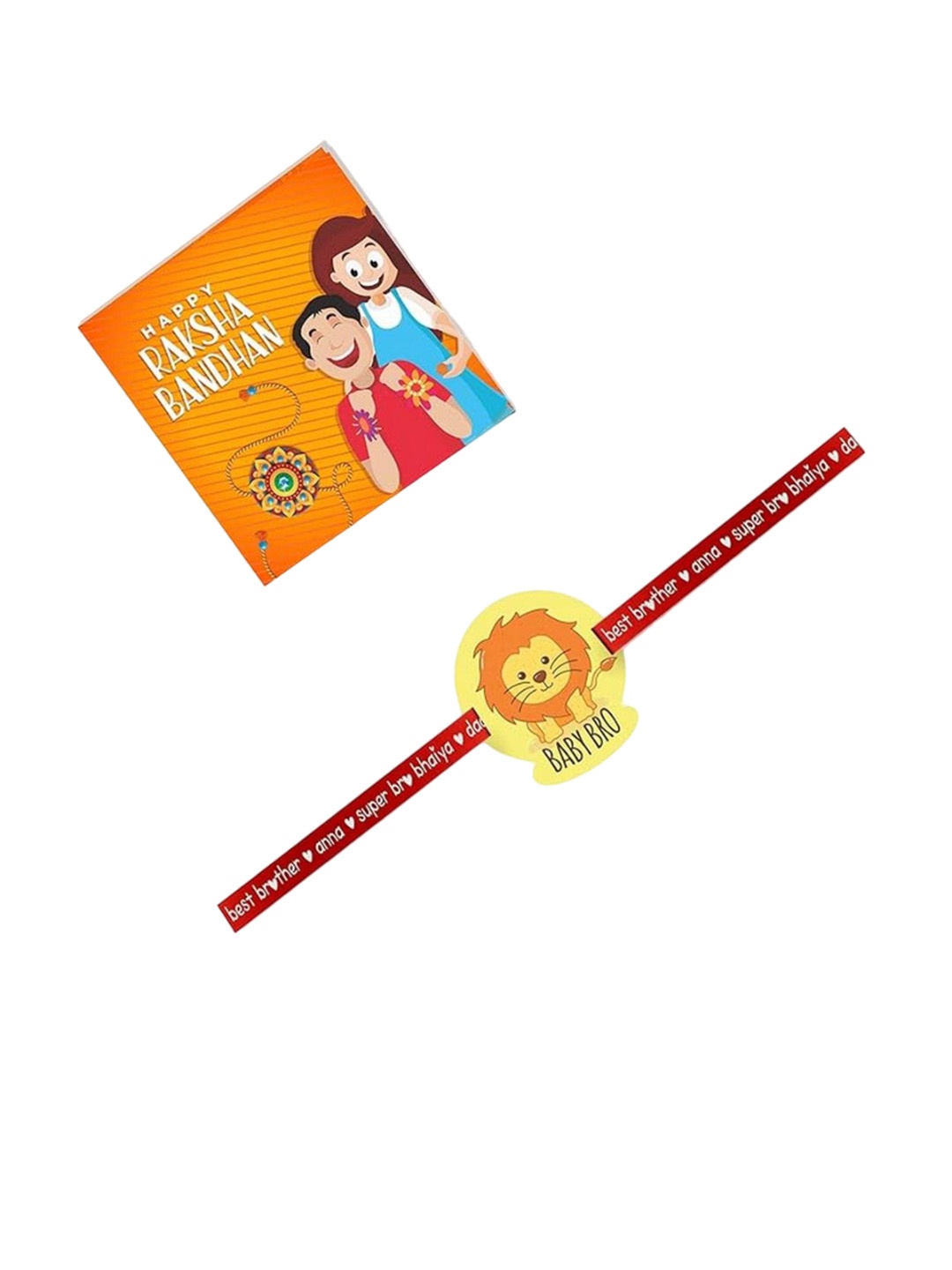 

THEYAYACAFE Boys Thread Rakhi with Roli Tika, Yellow