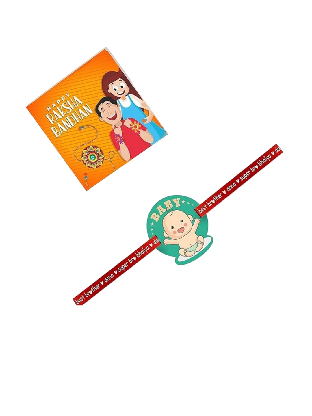 

THEYAYACAFE Thread Rakhi With Roli & Chawal, Green