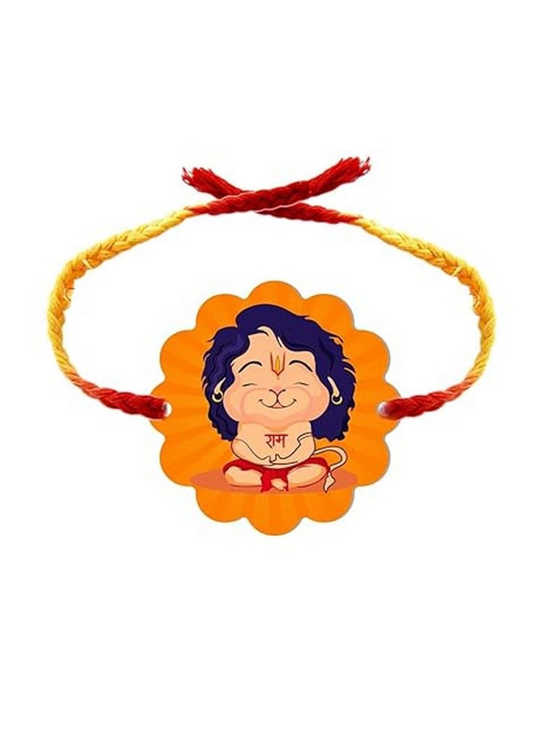

THEYAYACAFE Printed Thread Rakhi With Roli, Orange