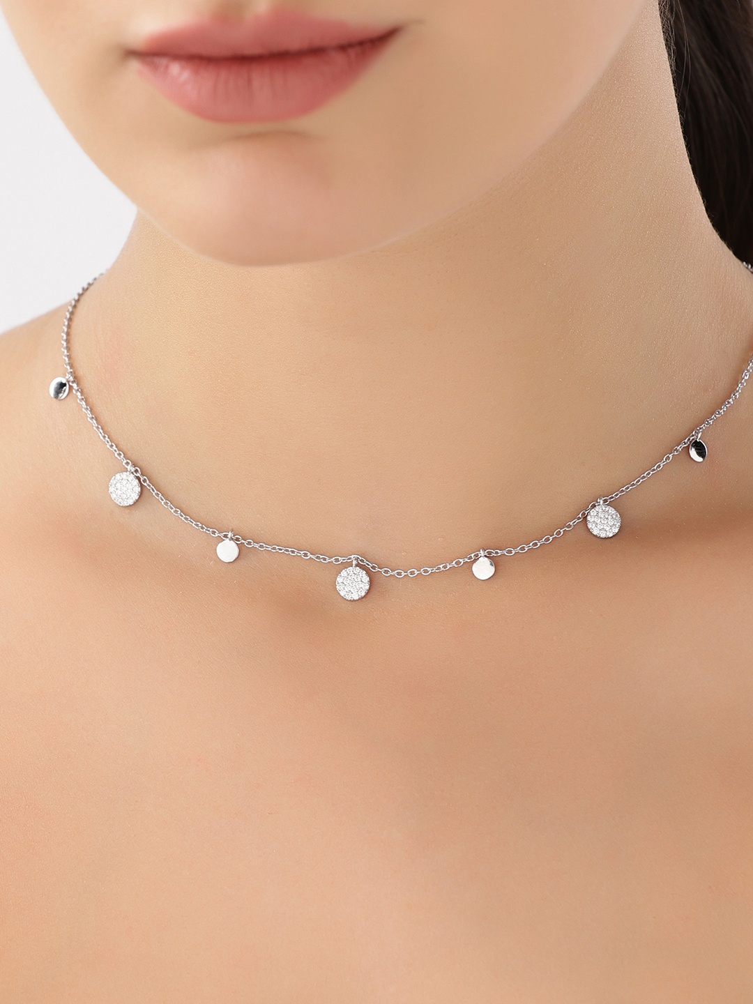 

JUPRA Silver Circle Charms 925 Sterling Silver Necklace