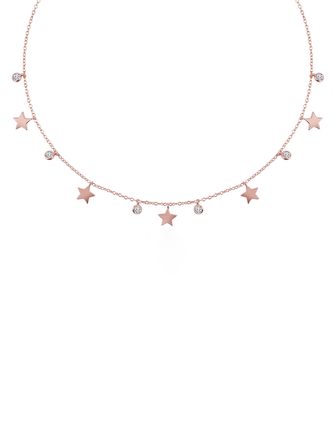 

JUPRA Rose Gold Solid Star Queen 925 Sterling Silver Necklace