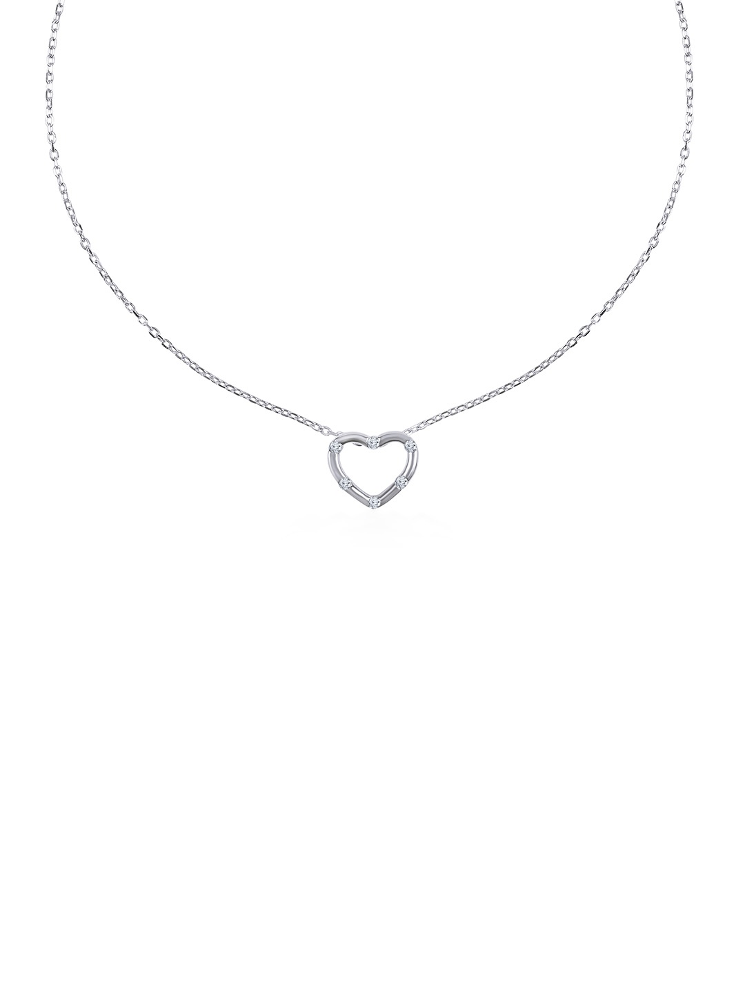 

JUPRA Silver Silver Halo Hearts Chain Pendent 925 Sterling Silver Necklace