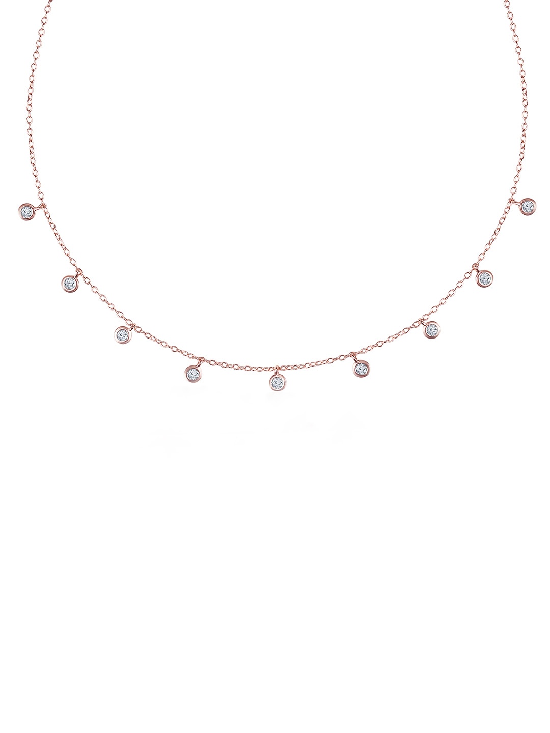 

JUPRA Rose Gold Mini Solitaire Charms 925 Sterling Silver Necklace