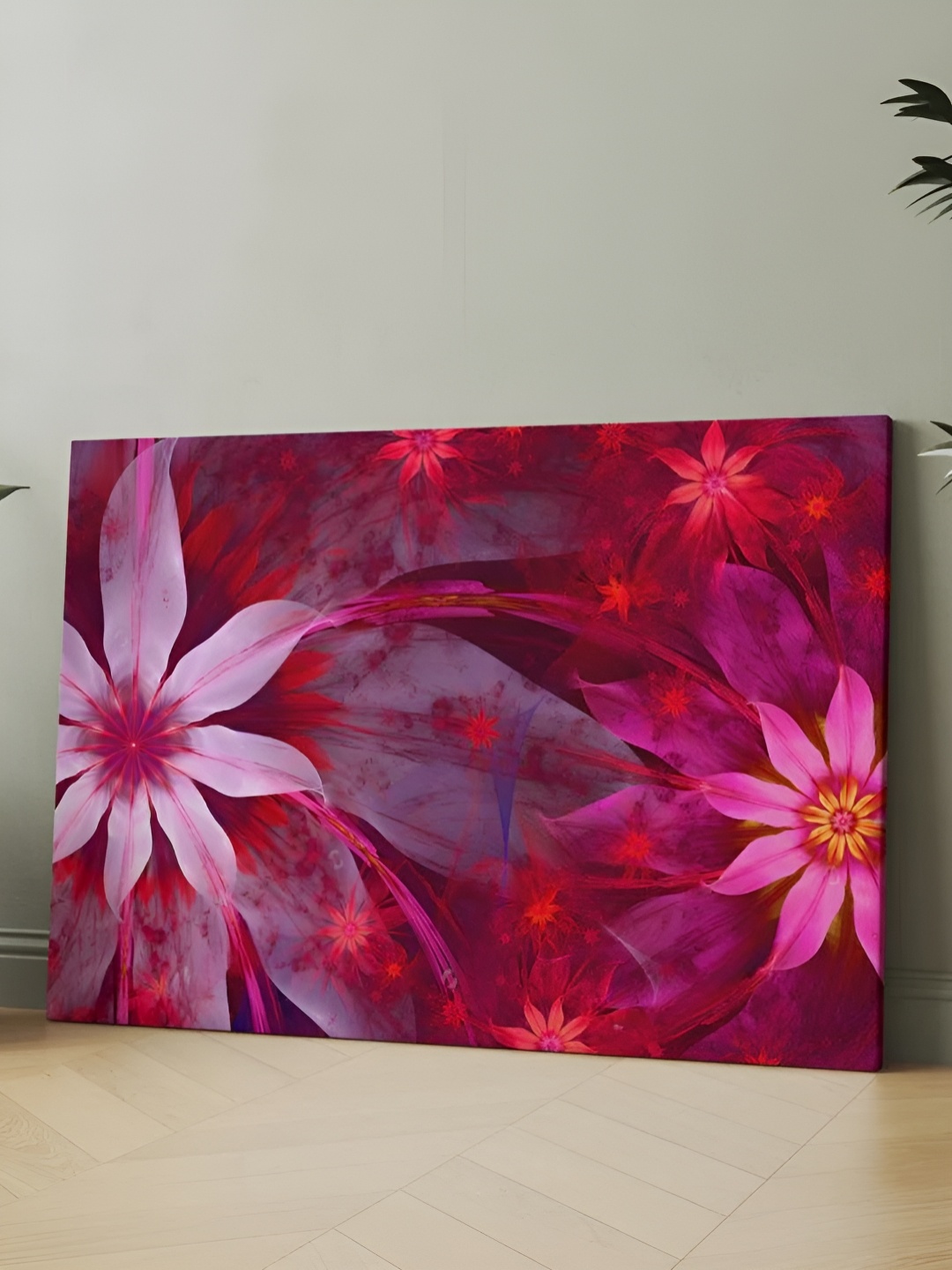 

CLAWCRAFTS Pink & Red Canvas Painting Wall Art