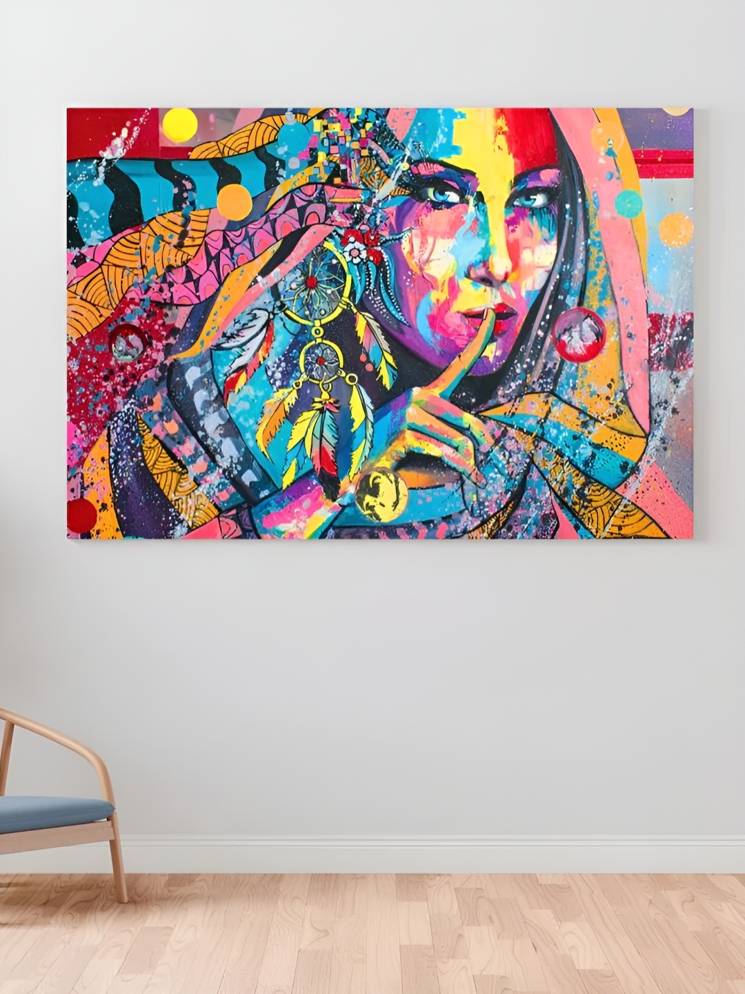 

CLAWCRAFTS Yellow & Red Abstract Painting Wall Art