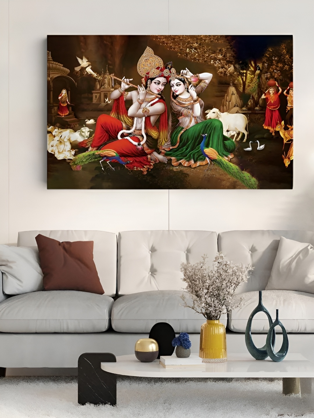 

CLAWCRAFTS Red & Green Religious Canvas Painting Wall Art