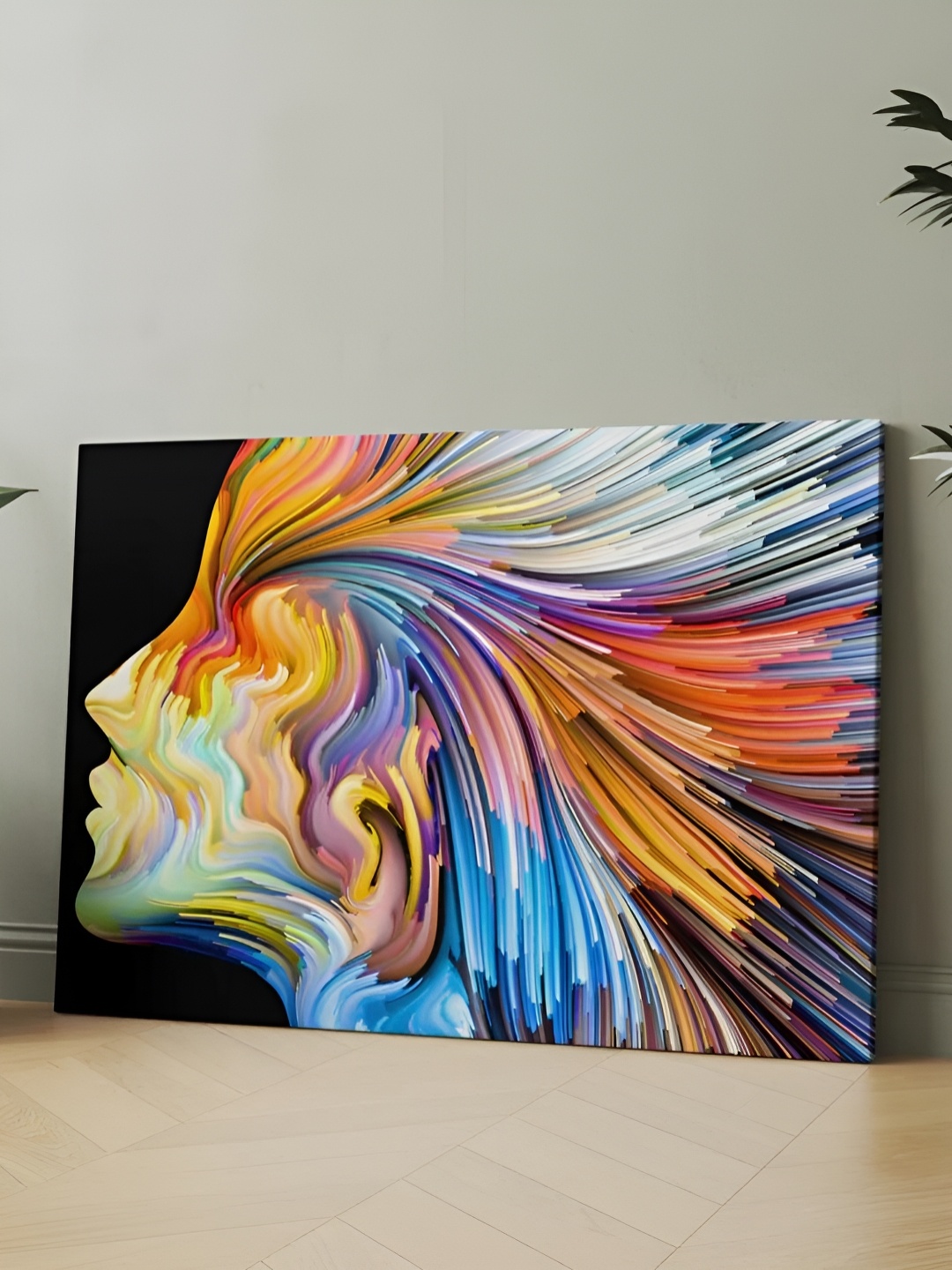 

CLAWCRAFTS Yellow & Blue Abstract Painting Wall Art