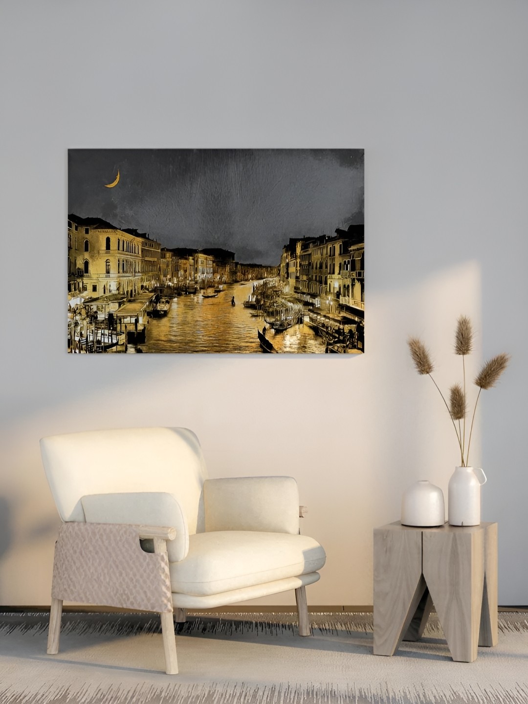 

CLAWCRAFTS Black Abstract Canvas Painting Wall Art