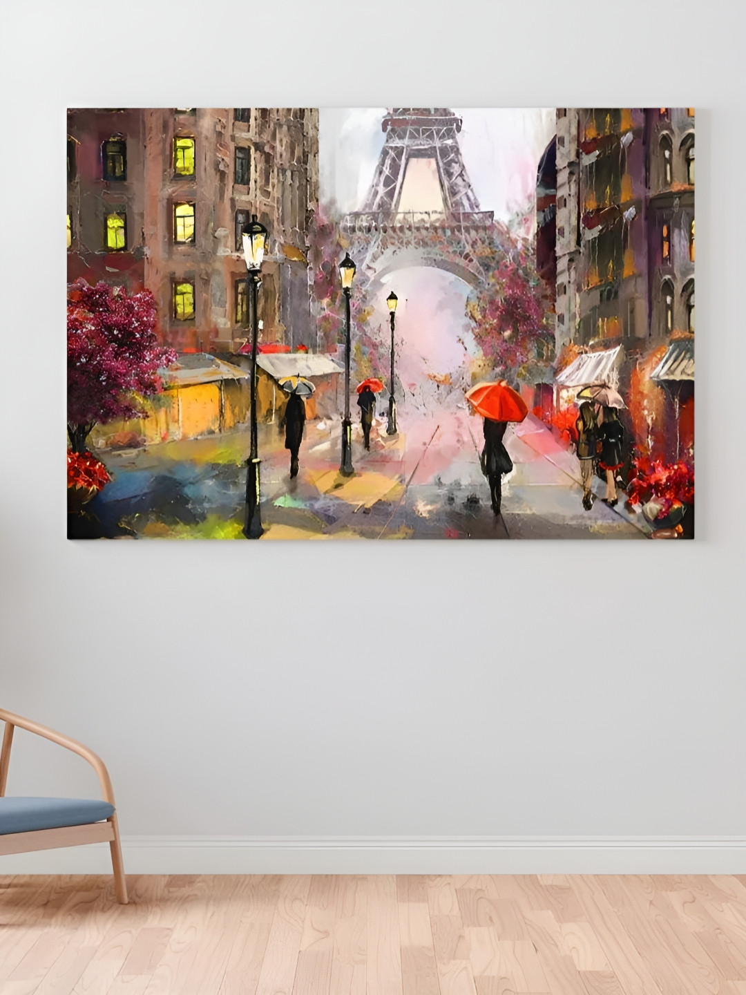 

CLAWCRAFTS Beige & Red Abstract Canvas Painting Wall Art
