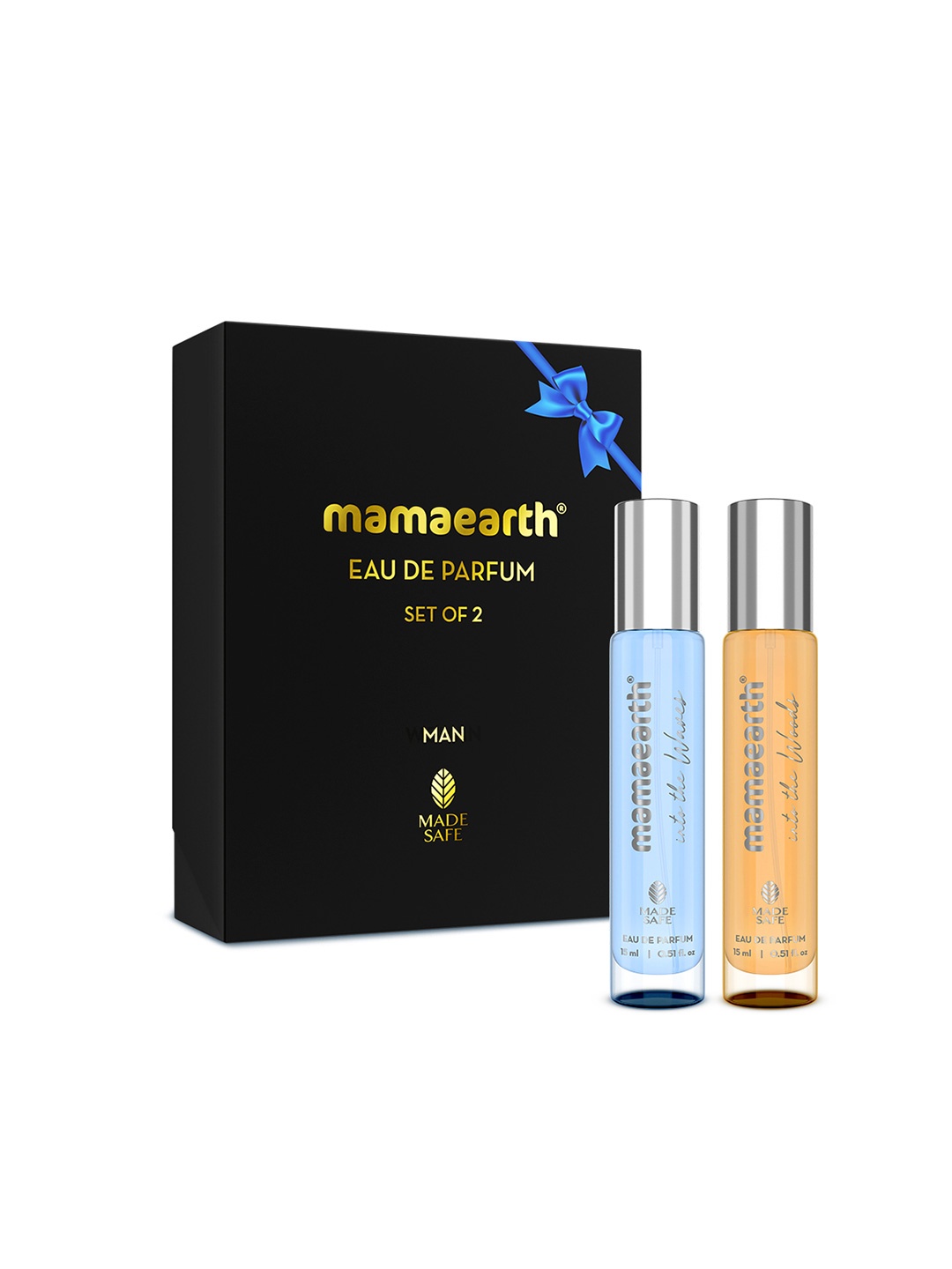 

Mamaearth Men Set Of 2 Into The Waves & Into The Woods Travel Size Eau De Parfum-15ml each, Blue