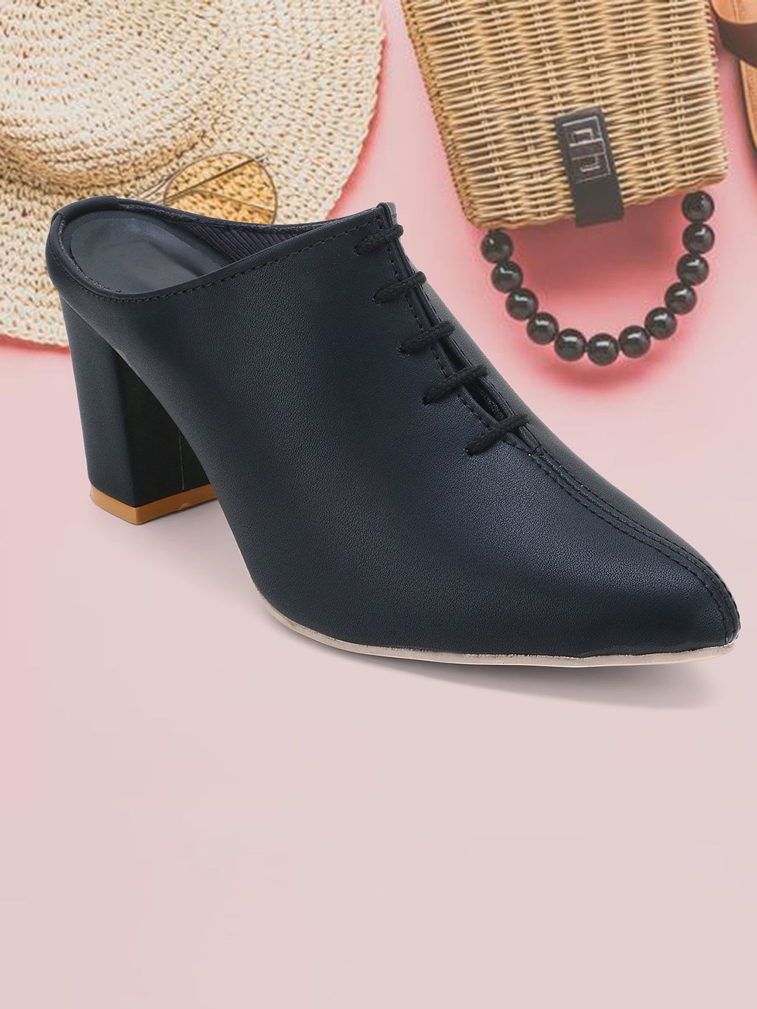 

CHINRAAG Women Pointed Toe LAce Ups Oxfords, Black