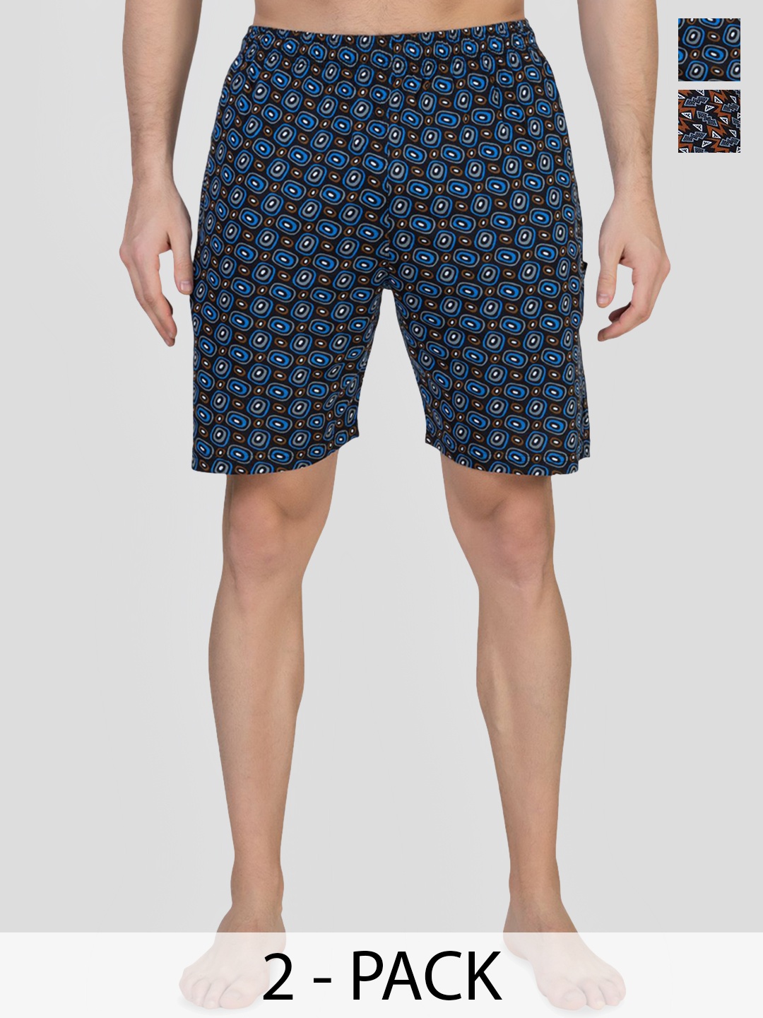 

ZEFFIT Men Printed Mid-Rise Cotton Shorts, Multi