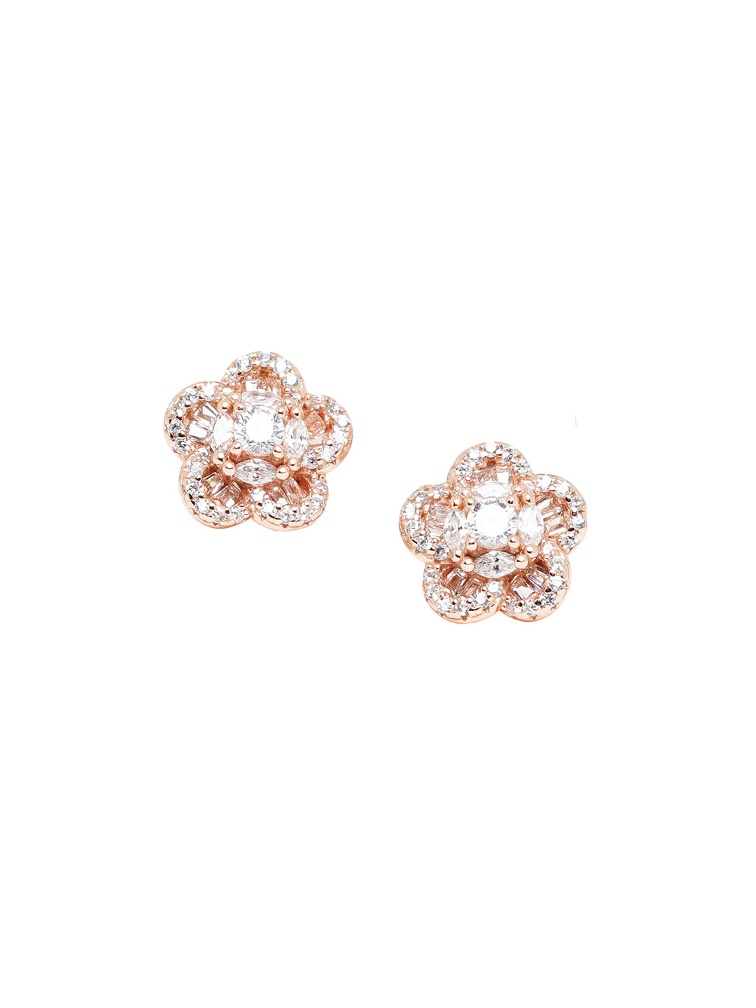 

JUPRA Rose Gold Lenten Rose Floral 925 Sterling Silver Earrings