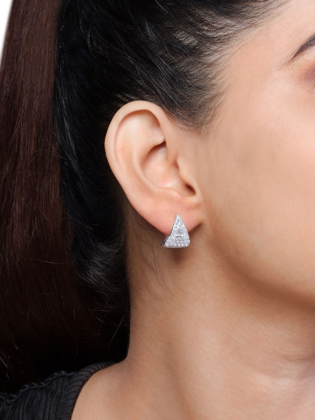 

JUPRA Silver Stuuded Hoops Bali 925 Sterling Silver Earrings