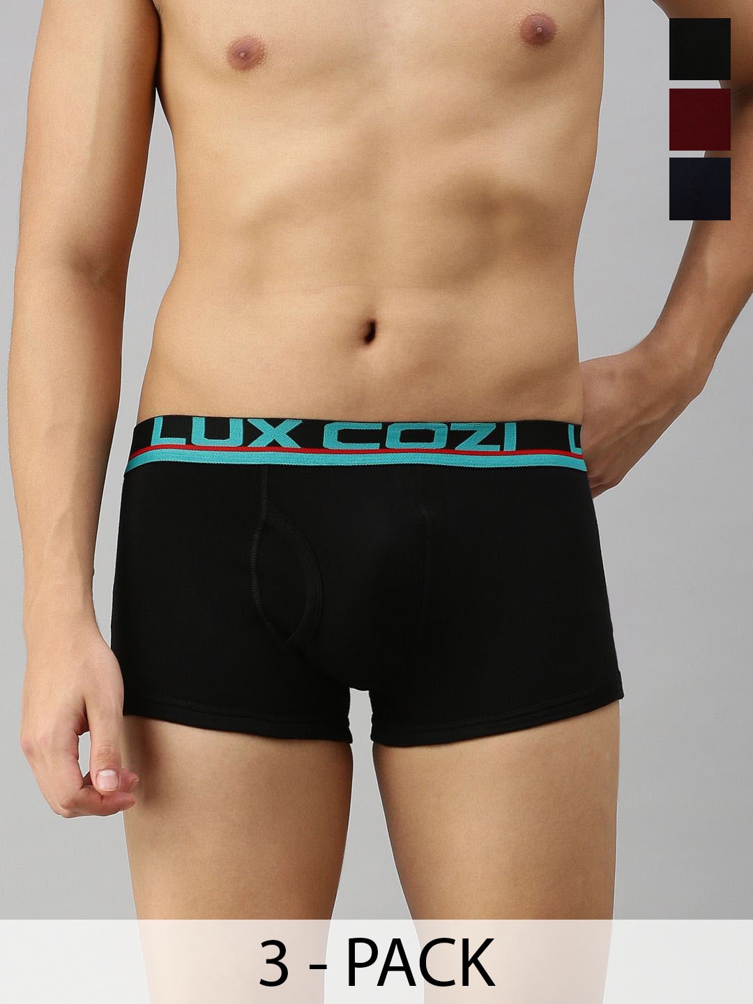 

Lux Cozi Pack of 3 Assorted Cotton Trunk COZI_XYLO_TRUNK_AST2_3PC, Black
