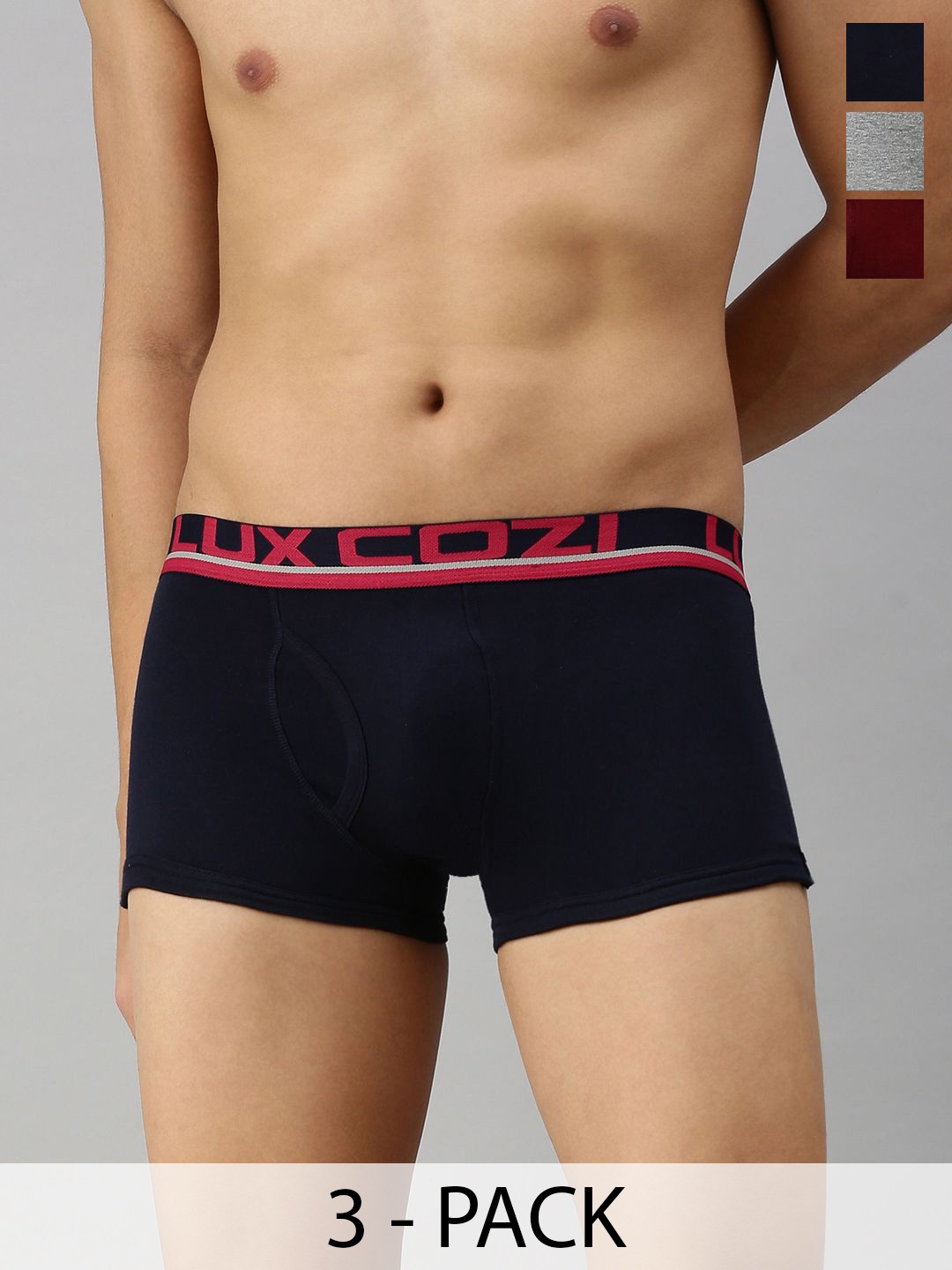 

Lux Cozi Pack Of 3 Assorted Cotton TrunksCOZI_XYLO_TRUNK_ASST5_3PC, Blue