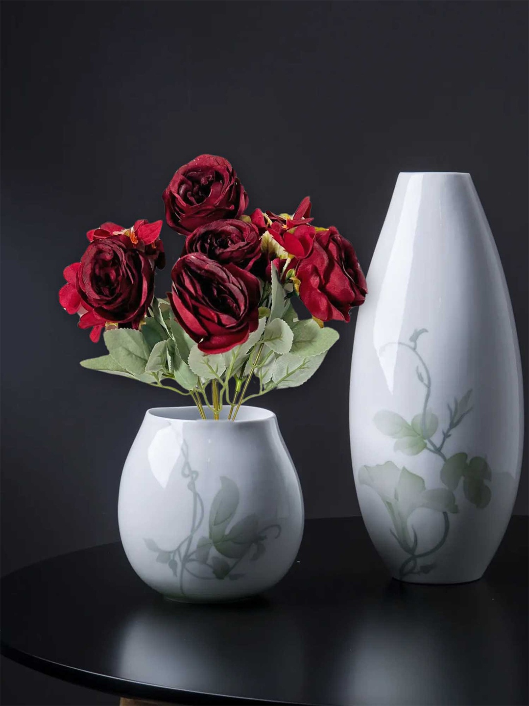 

ARTSY Red & Green Non Hanging Rose Artificial Flower