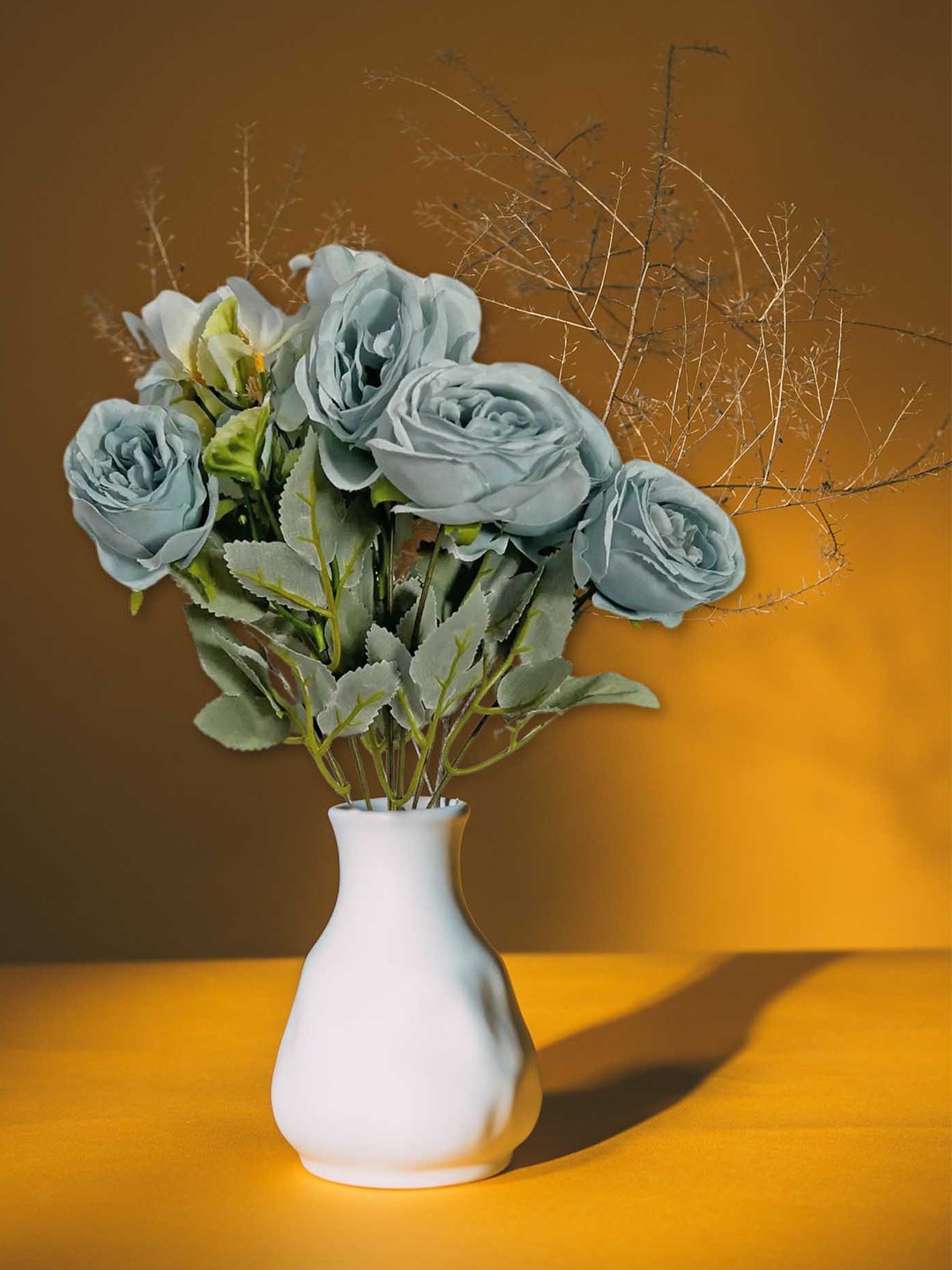 

ARTSY Blue & Green Rose Non Hanging Artificial Flower