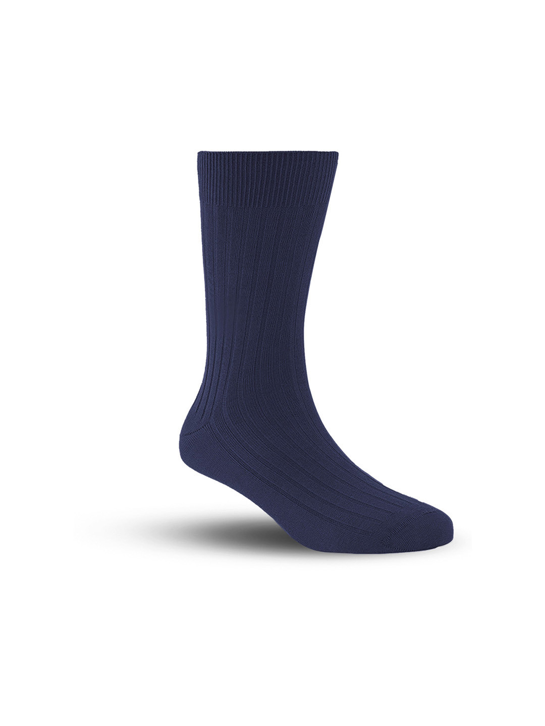 

FOOTPRINT Men Anti Odour Organic Cotton Calf-Length Ribbed Bamboo Socks, Navy blue