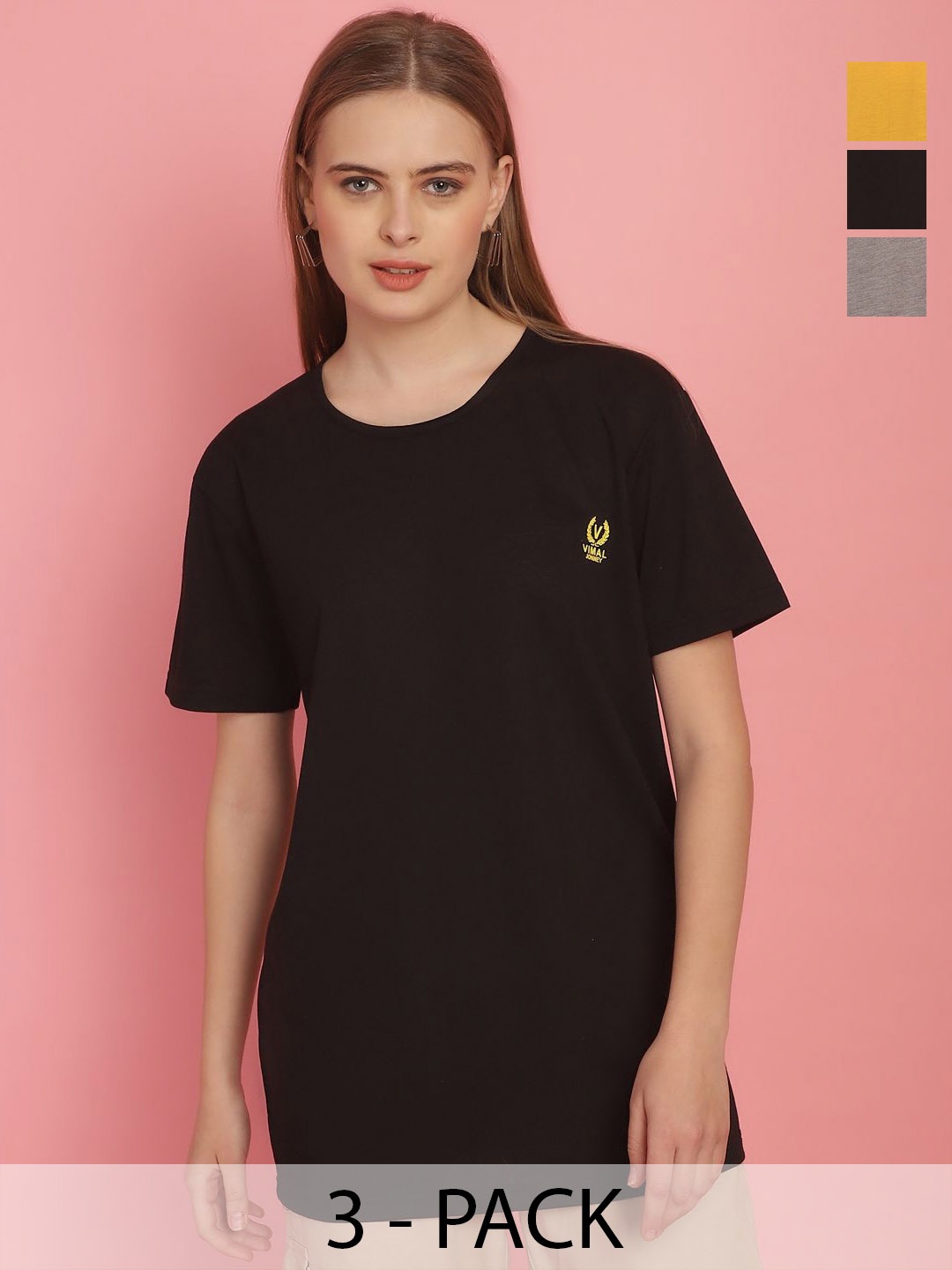 

MACK JONNEY Women 3 Applique T-shirt, Multi