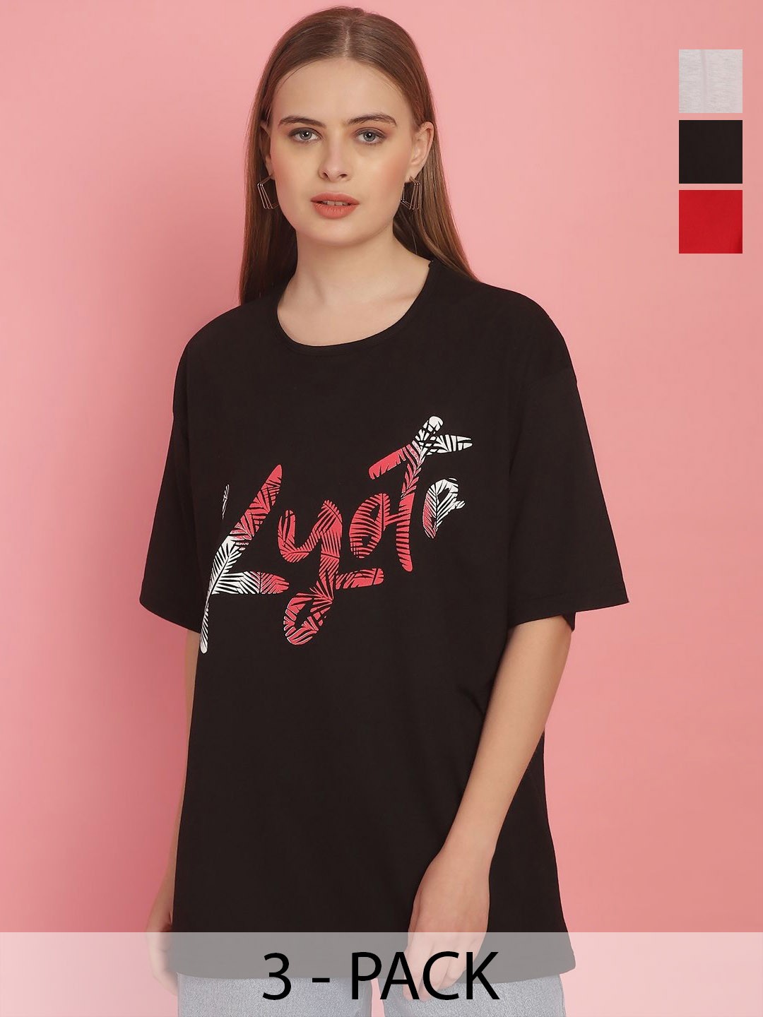 

MACK JONNEY Women Typography 3 Printed T-shirt, Multi