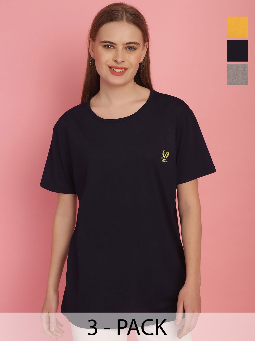 

MACK JONNEY Women 3 Applique T-shirt, Multi