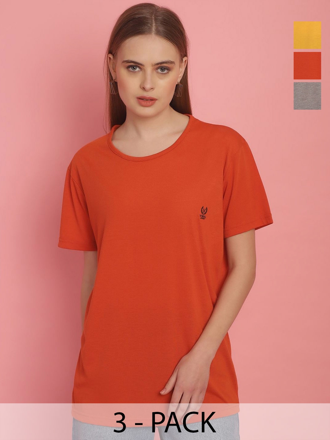 

VIMAL JONNEY Women 3 Applique T-shirt, Multi