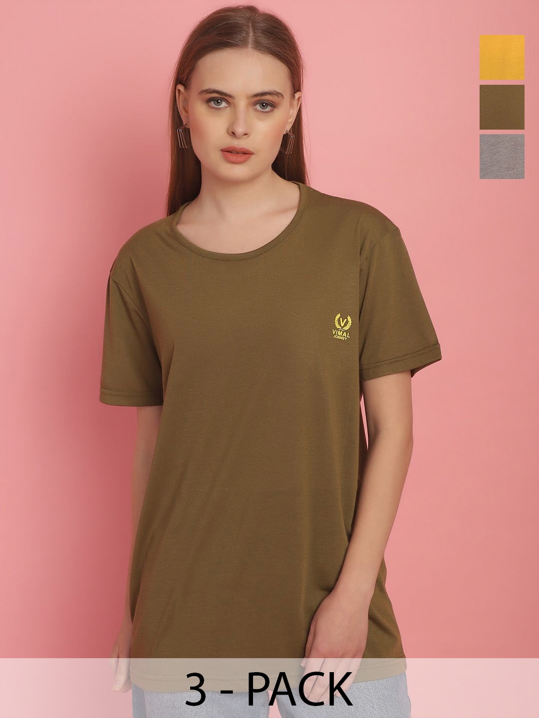 

MACK JONNEY Women 3 Applique T-shirt, Multi