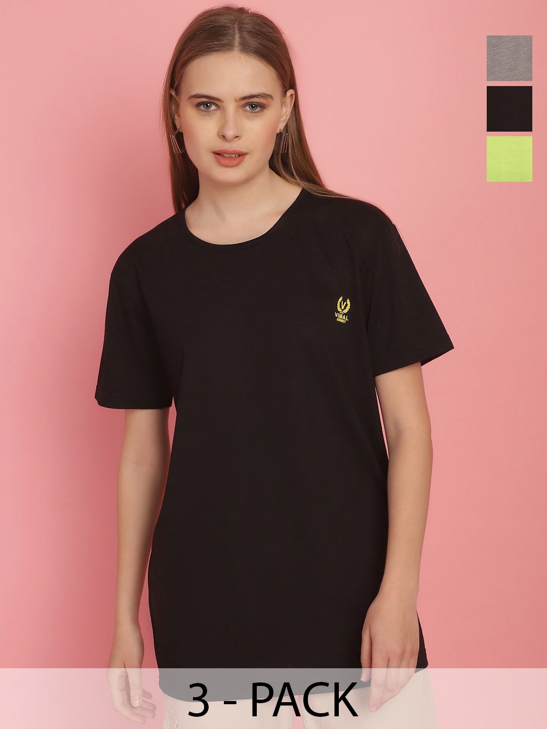 

MACK JONNEY Women 3 Applique T-shirt, Multi