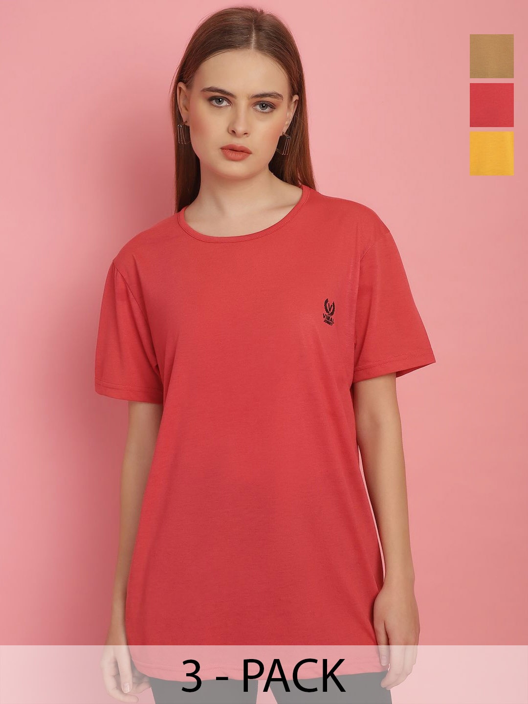 

VIMAL JONNEY Women 3 Applique T-shirt, Multi