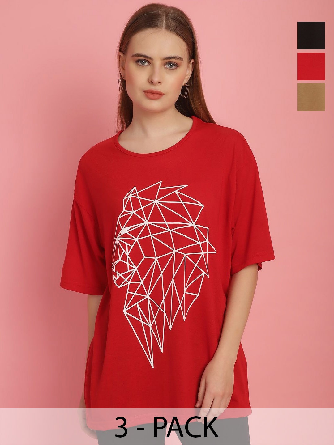 

MACK JONNEY Women Typography 3 Printed Pockets T-shirt, Multi