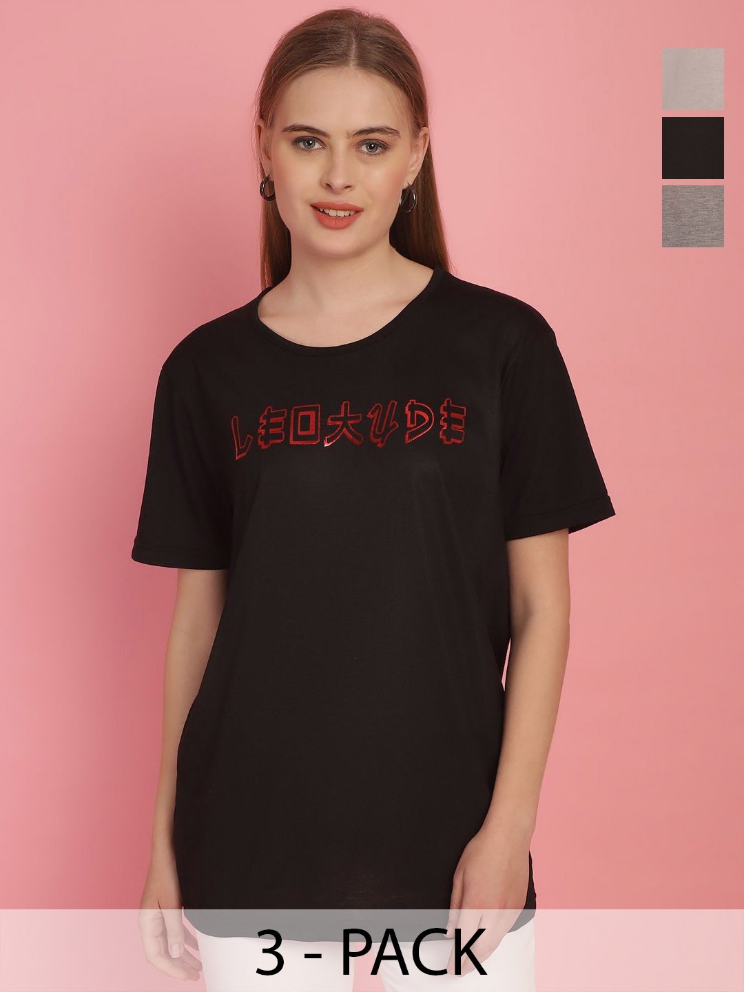 

MACK JONNEY Women Typography 3 T-shirt, Multi