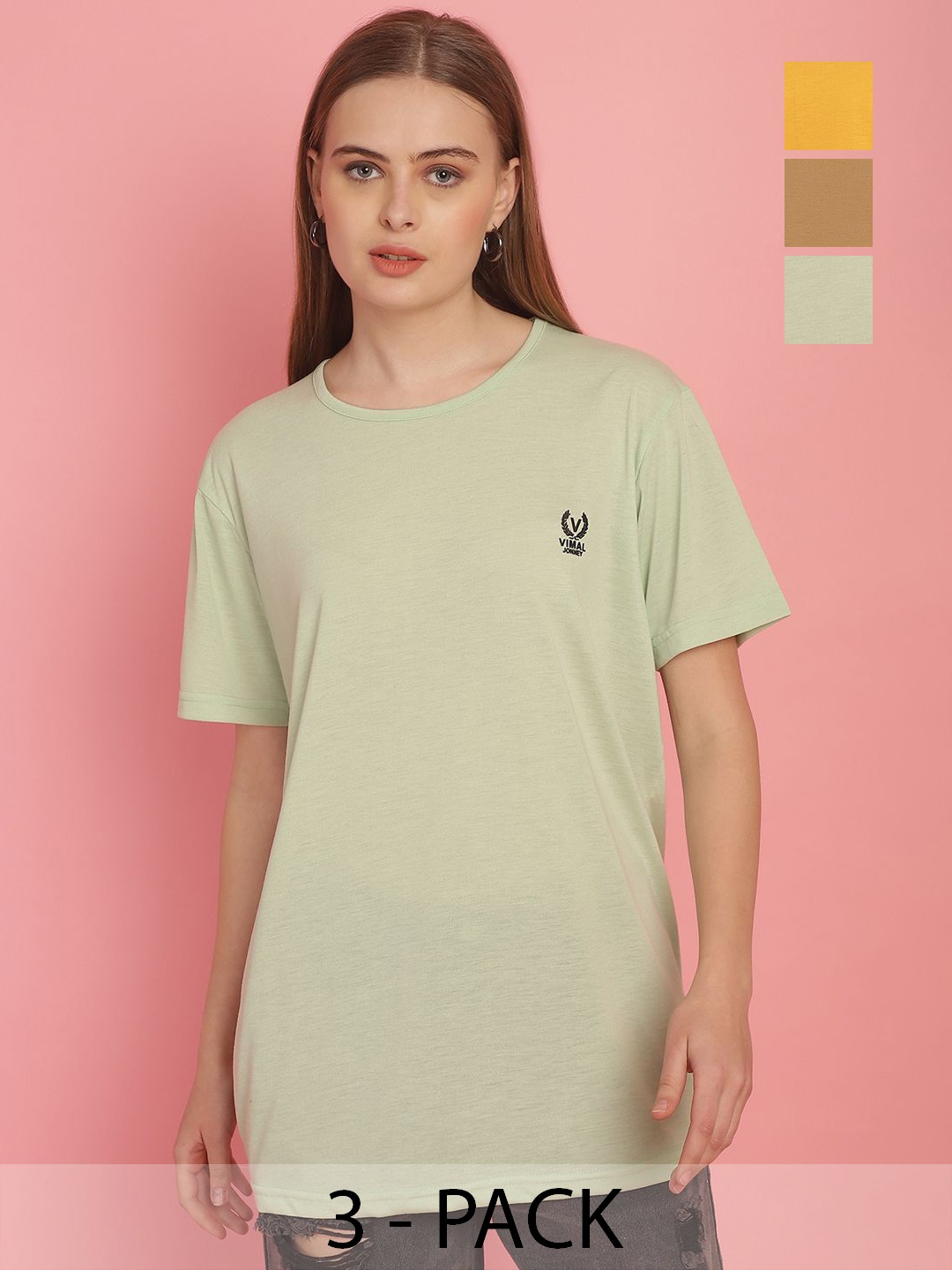 

VIMAL JONNEY Women 3 Applique T-shirt, Multi