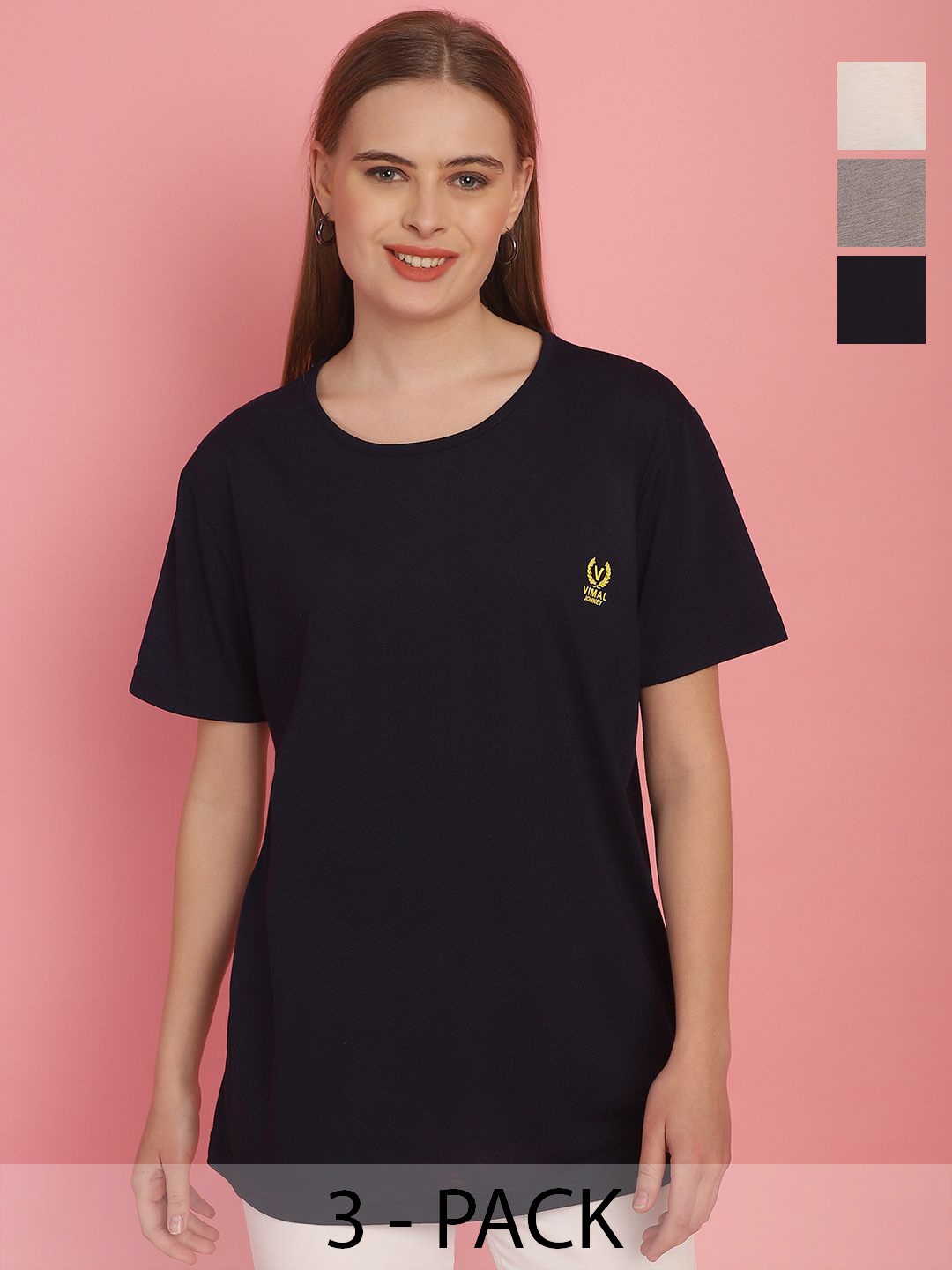 

MACK JONNEY Women 3 Applique T-shirt, Multi