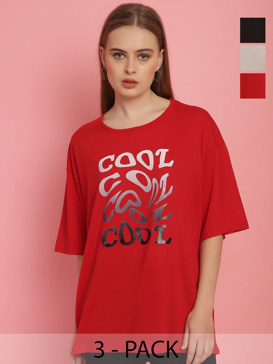 

MACK JONNEY Women Typography 3 Printed T-shirt, Multi
