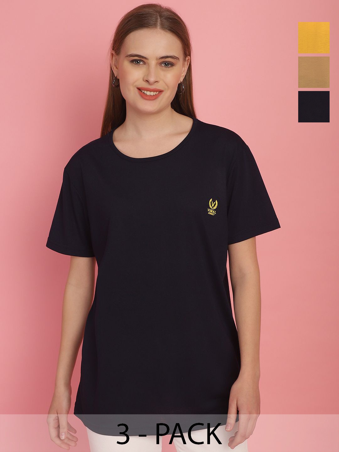 

MACK JONNEY Women 3 Applique T-shirt, Multi