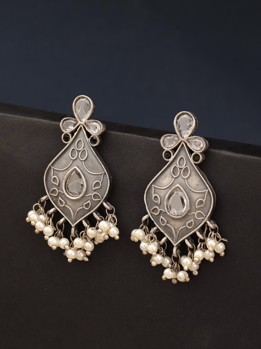 

Fabindia Artificial Beads Drop Earrings, Silver