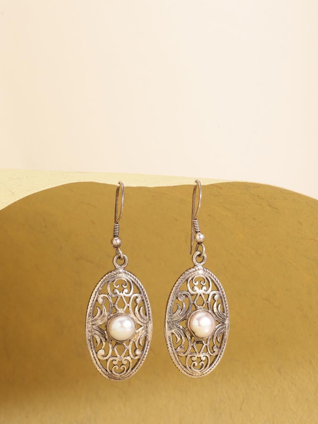 

Fabindia Contemporary Shaped Beaded Drop Earrings, Silver