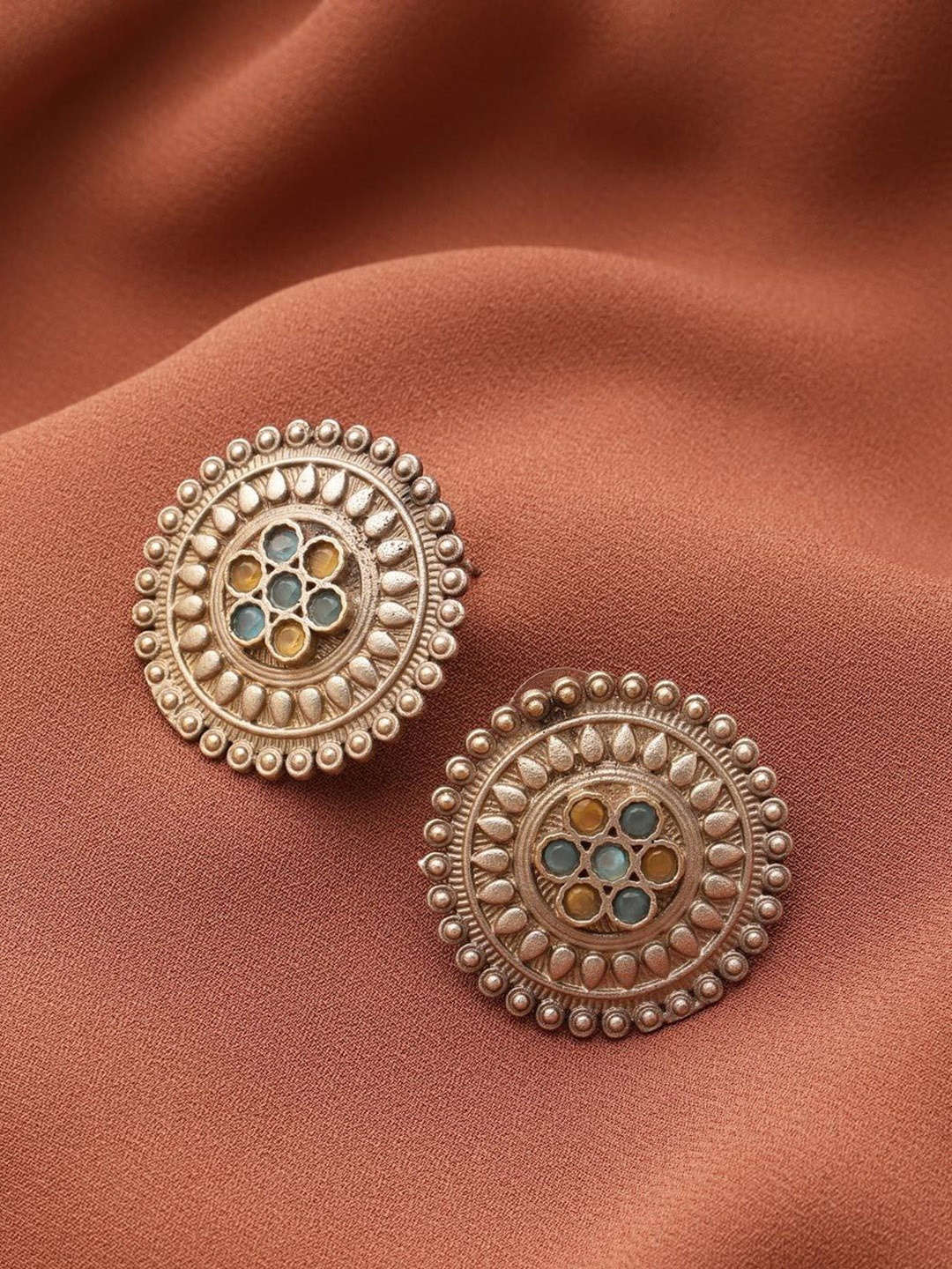 

Fabindia Contemporary Oxidised Studs Earrings, Bronze
