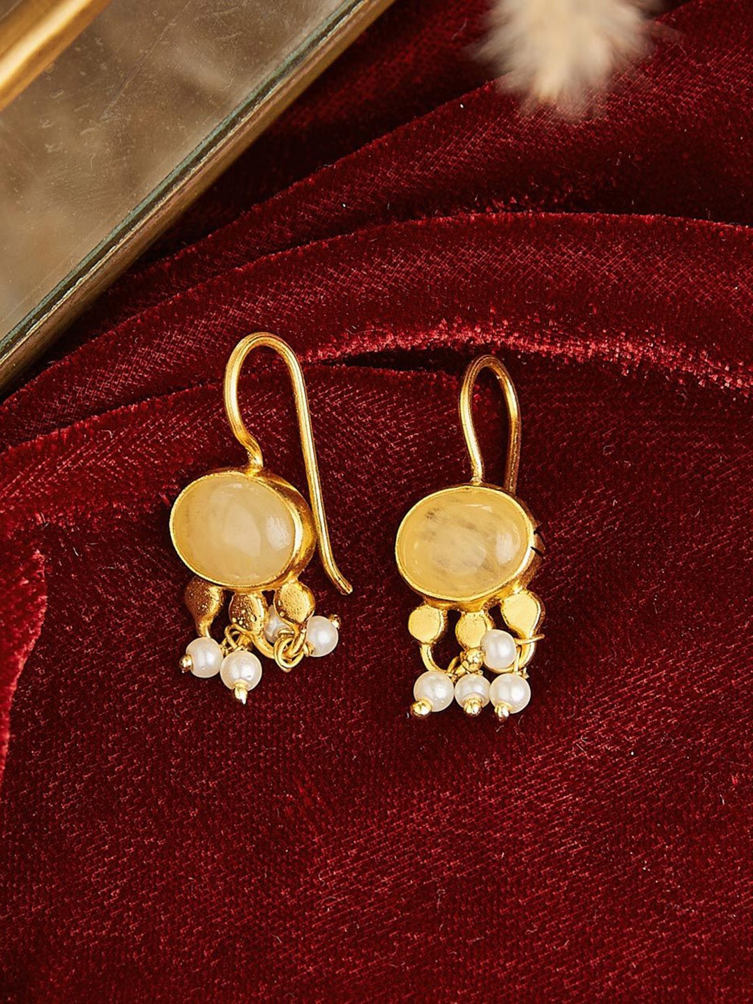 

Fabindia Beaded Silver Drop Earrings, Gold