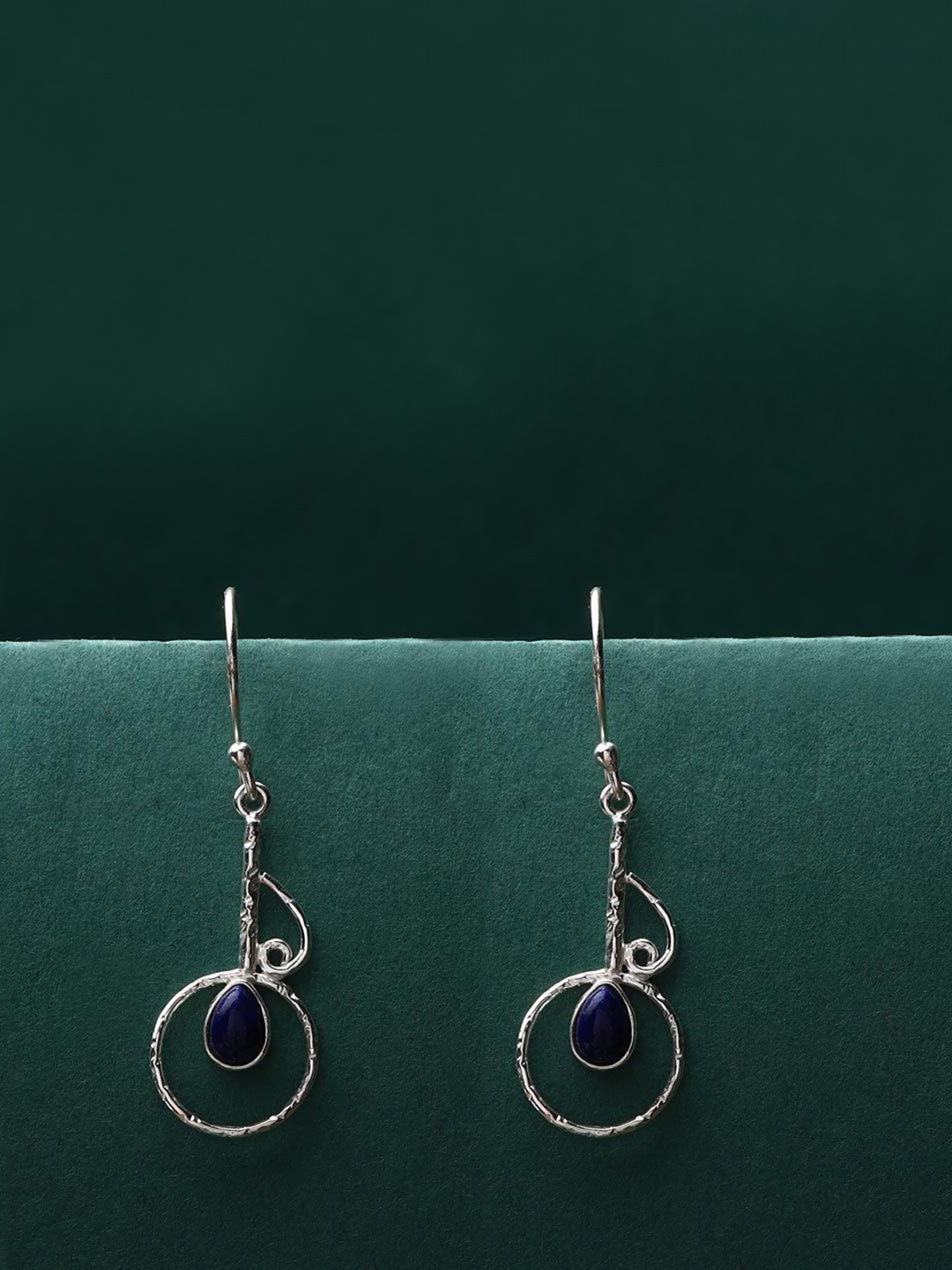

Fabindia Contemporary Shaped Stone Studded Drop Earrings, Silver