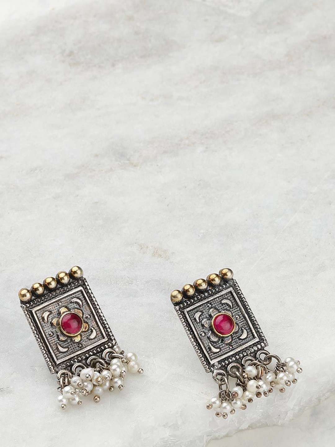 

Fabindia Contemporary Drop Earrings, Silver