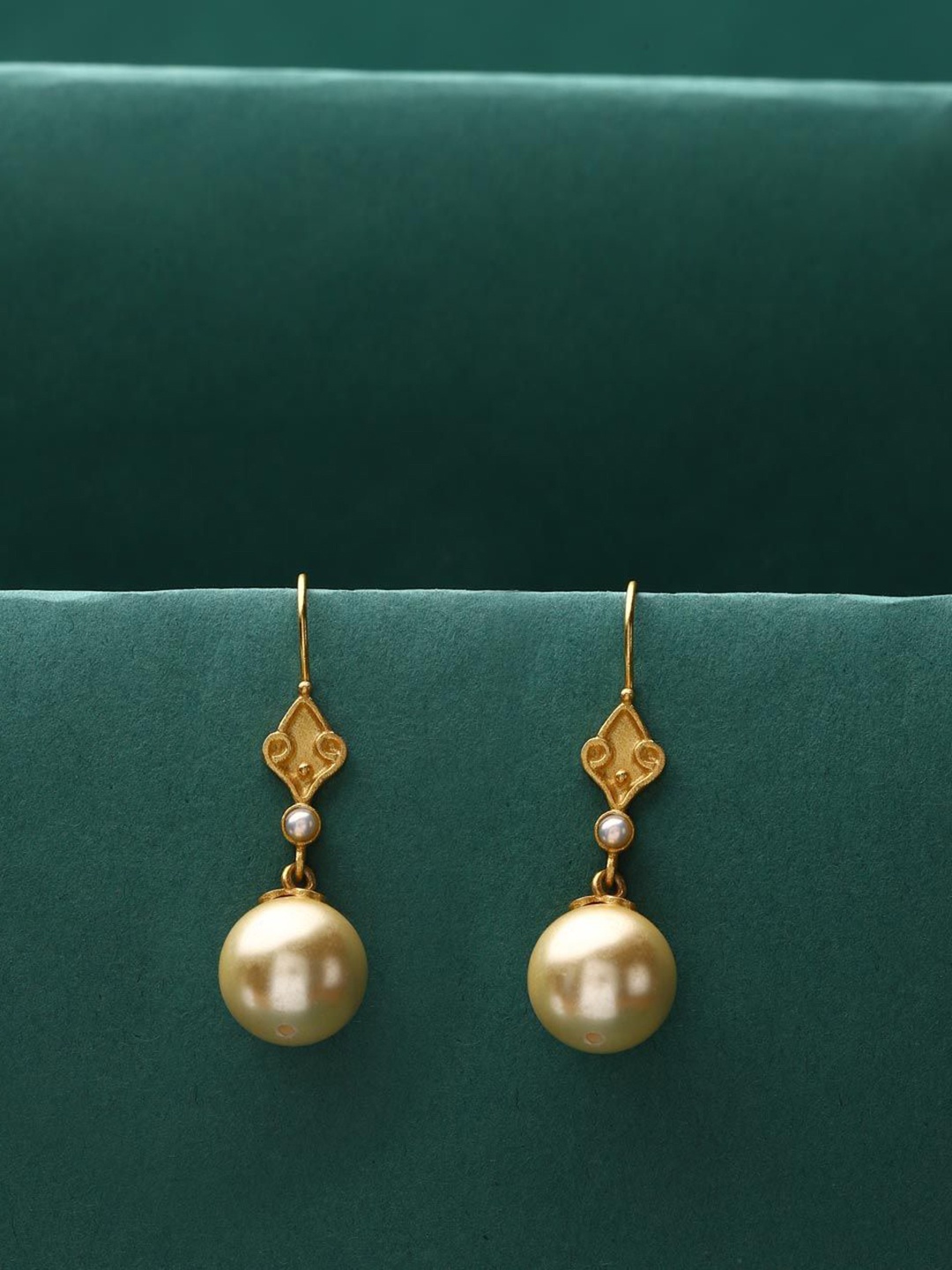 

Fabindia Contemporary Beaded Drop Earrings, Gold