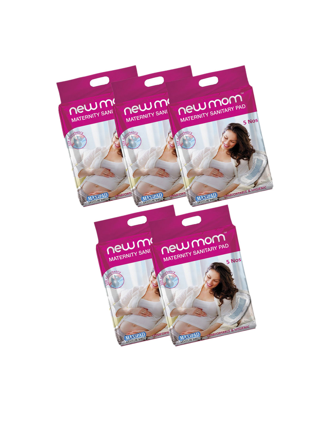 

NEWMOM Set Of 5 Disposable Maternity Pads - 5 Pads each, White