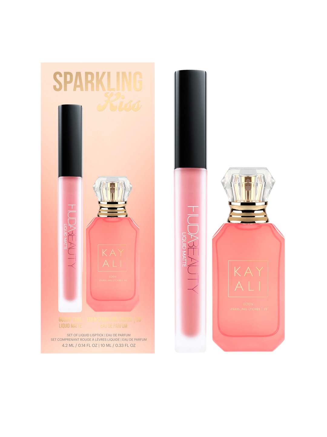 

Kayali x Huda Beauty Sparkling Kiss Set, Pink